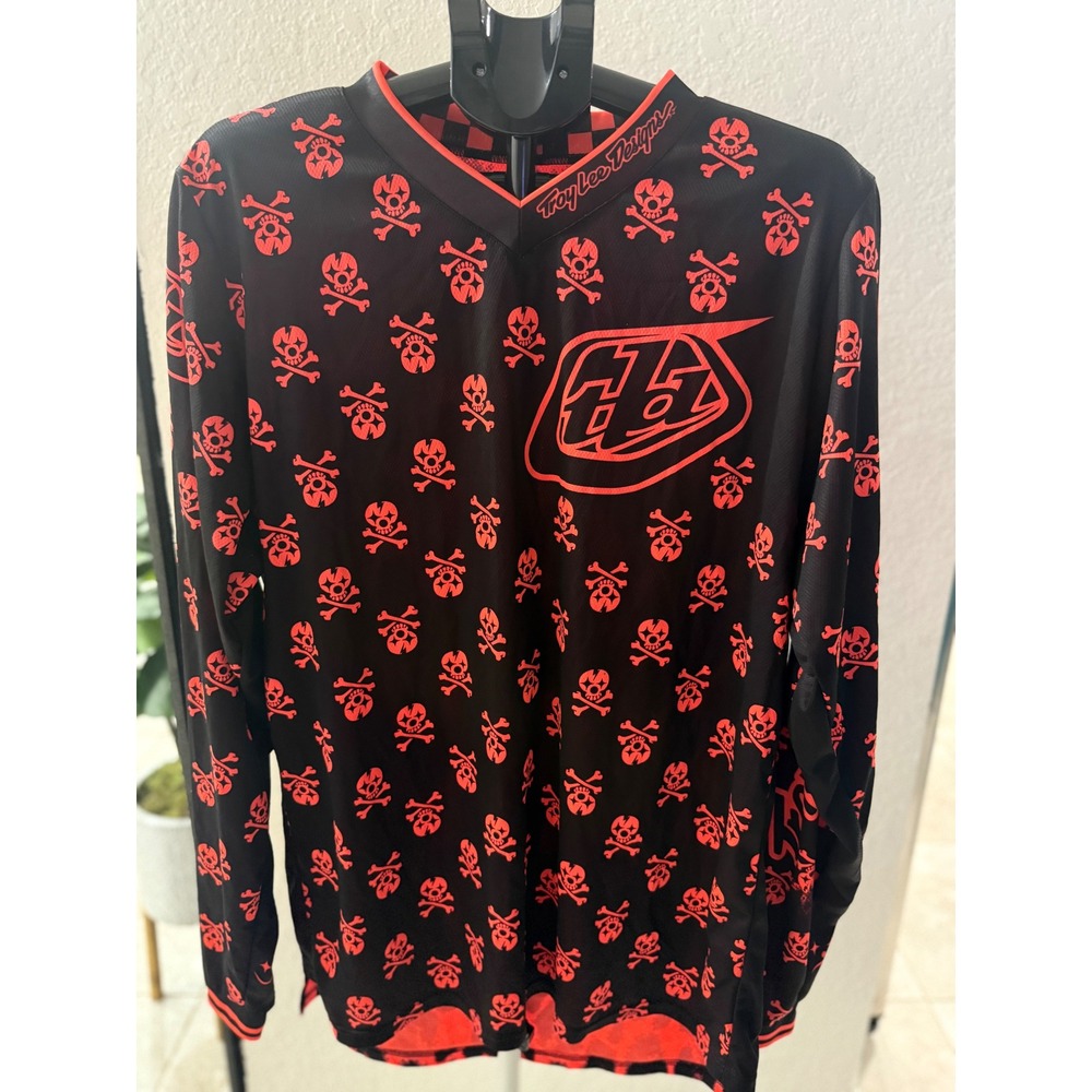 Troy Lee Designs‎ GP Jersey XXL Mens Red Black Skulls Leopard Motocross BMX MTB
